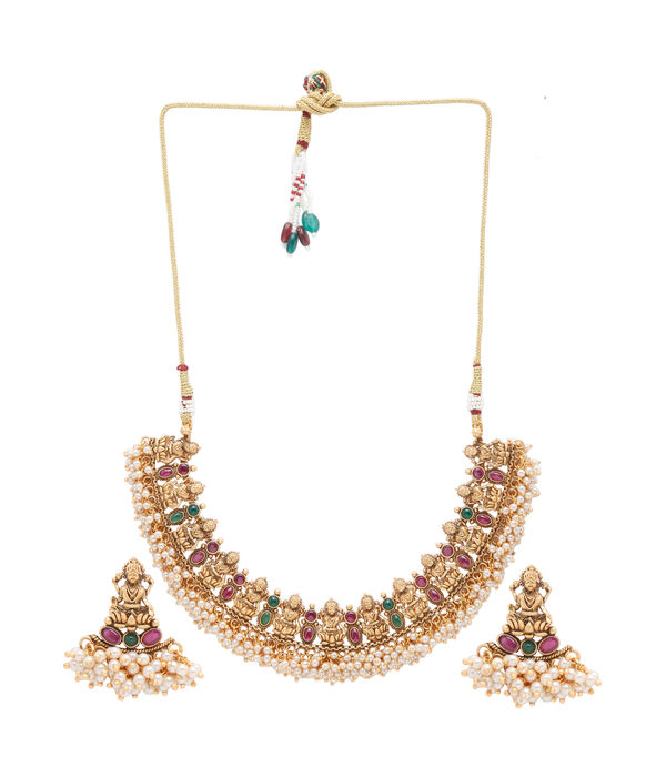 YouBella Jewellery Celebrity Inspired Gold Plated Necklace Jewellery Set for Girls and Women